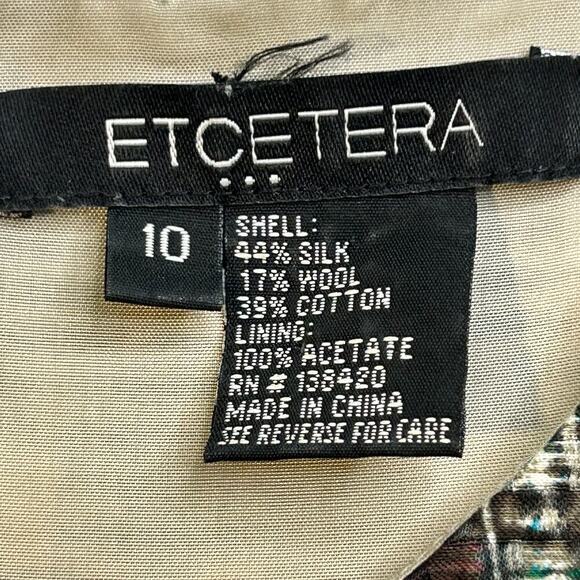 Etcetera sleevless silk and wool blend multi colored pleated dress size 10 - Picture 7 of 11